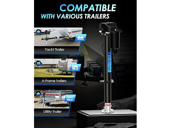 POLESTAR Electric Trailer Jack | 9-27in Lift
