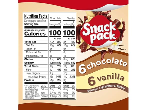 12CT Snack Pack Chocolate and Vanilla Pudding Cups