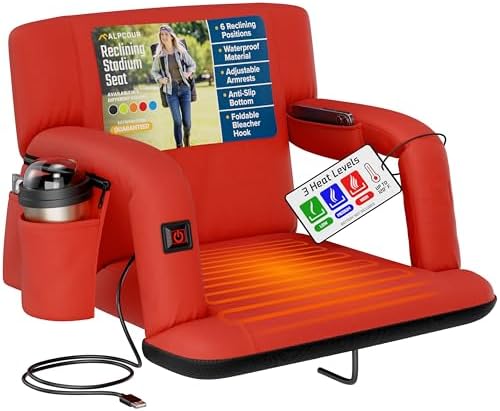 Recl H Stadium Seat w Armrests - Rd