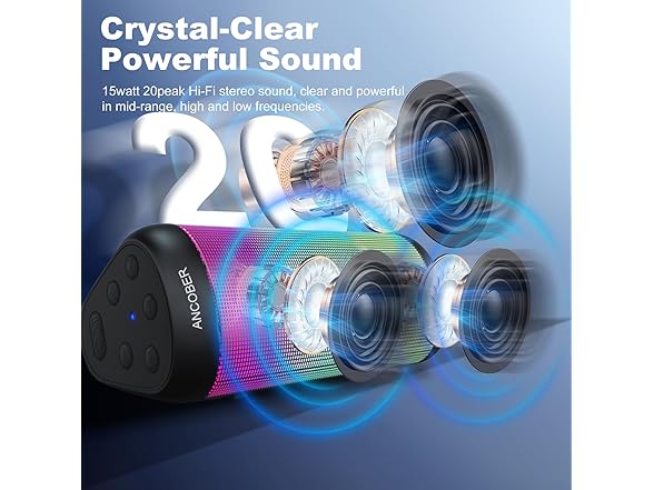 ANCOBER Portable Bluetooth Speaker