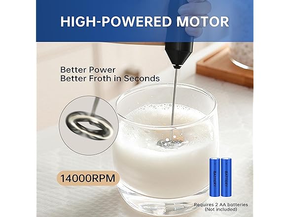 YSSOA Electric Milk Frother Handheld Whisk 2PK