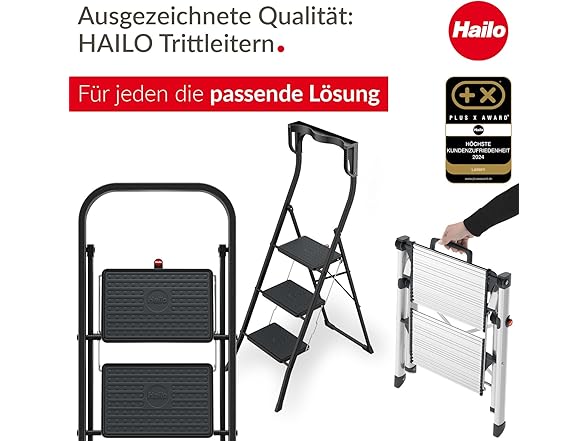 Hailo D60 STANDARDLINE Dual Sided 3 Step Ladder