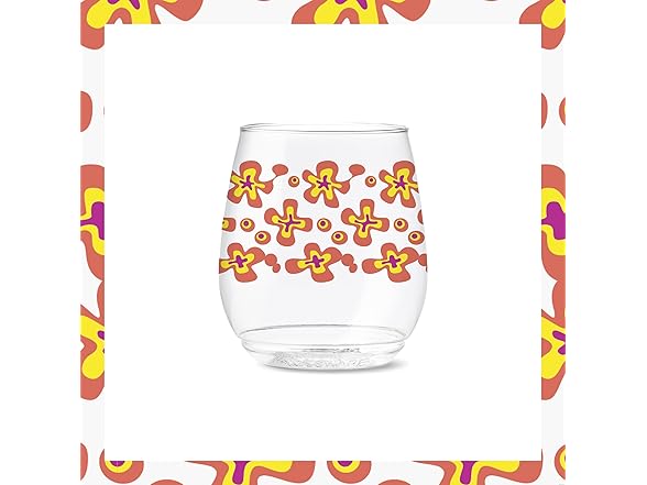 TOSSWARE 14oz Retro Plastic Glass 6Pk