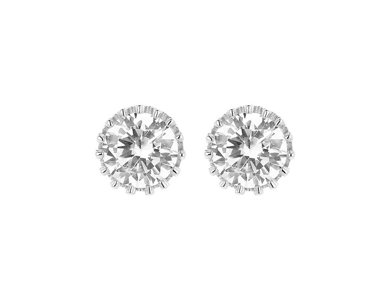  IGT-DAAS-DEBS6125 925 Sterling Silver Crown Studs Silver 