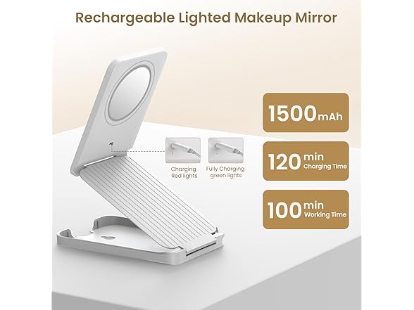 LAMPICK Travel Makeup Mirror with Lights