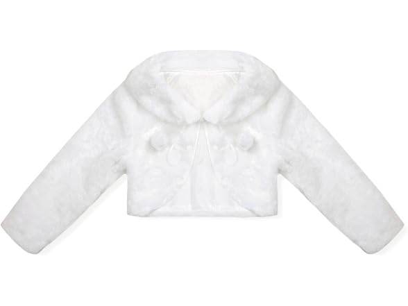 Feeshow Girls (7-8) Faux Fur Bolero Long Coat