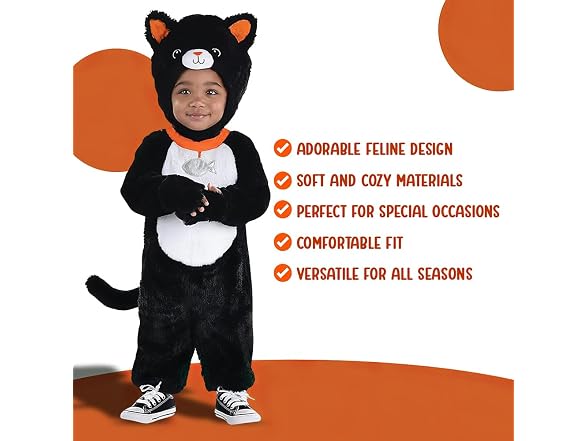 Black Polyester Baby Cat Jumpsuit with (18-24 Mo)
