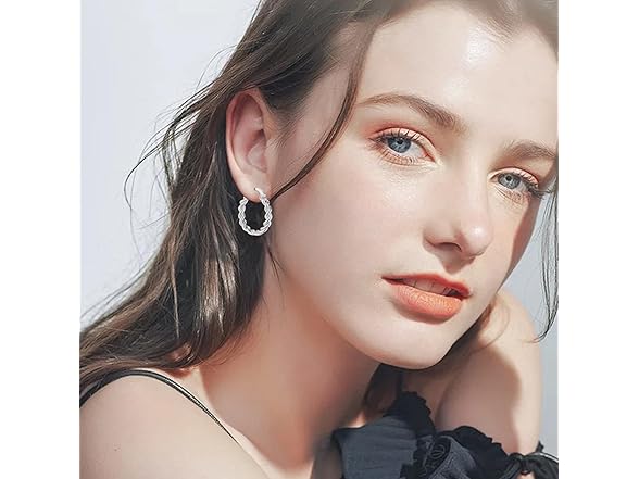 LMLMECREA Silver Hoop Earrings