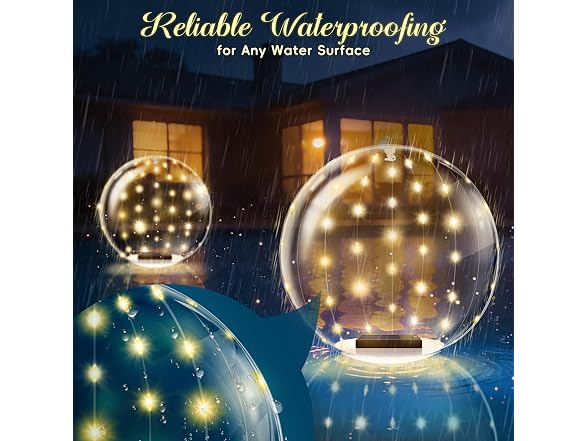 BITIWEND 2-Pack Solar Pool Lights 14in