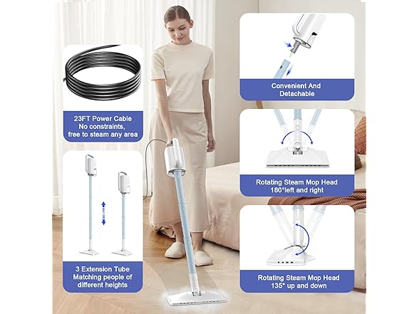 ACHTFACH 6 in 1 Steam Mop Cleaner