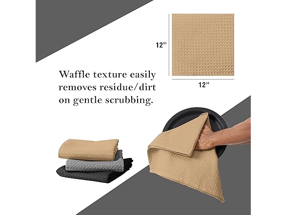 HOUSE OF ORLO Waffle Dishcloths 12Pk
