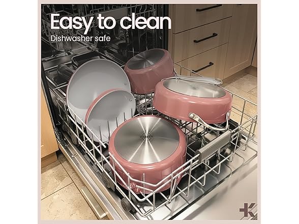 Bakken 12-Piece Aluminum Cookware Set- Pink