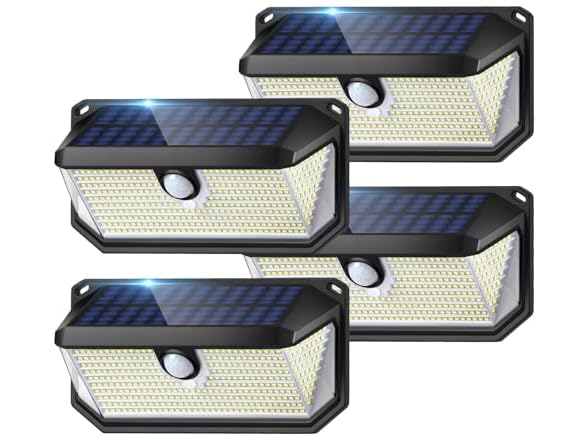 Brightever Solar Lights Outdoor Waterproof, 4-Pack