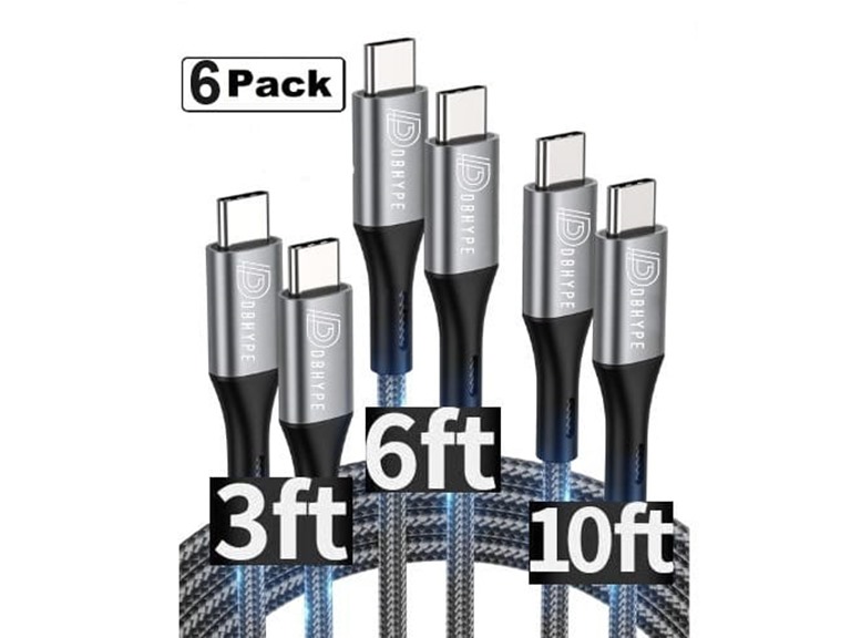 DBHYPE SG-6PACKCC(SILVER)  6 Pack 6PK Fast Charging USB-C to USB-C Silver