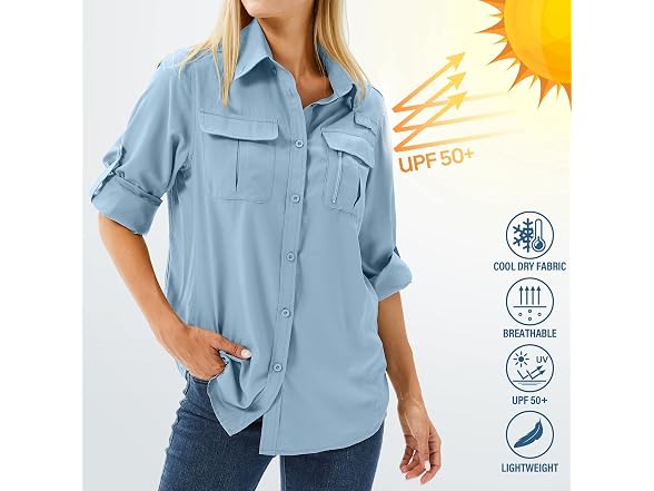 Toumett Women (L) UPF Long Sleeve UV Sun Shirts