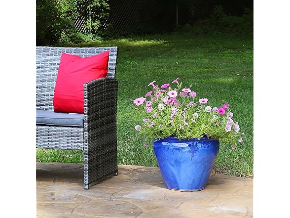 Sunnydaze Large Ceramic Plant Pot 14.5"