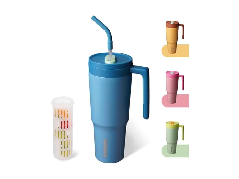 BJPKPK 40oz Tumbler With Handle And Fruit Infuser