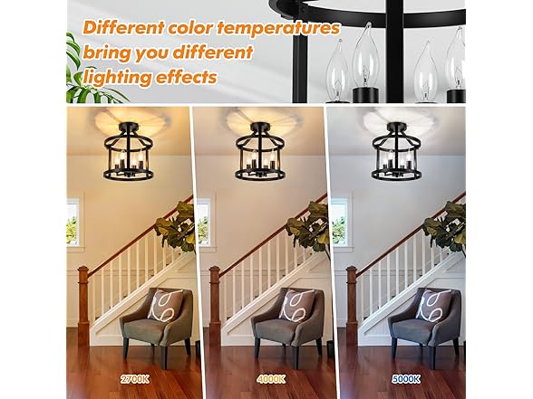 GoBright 4-Light Semi Flush Mount Ceiling Light