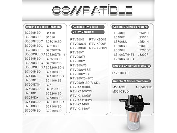 ZOKYUYS Fuel Filter Kubota 6A320