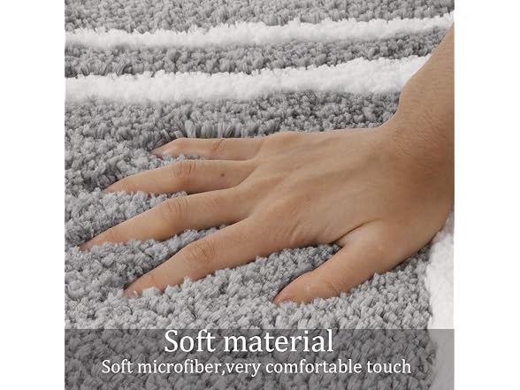 Uphome Gray Bath Mat for 18x24 Modern Rug
