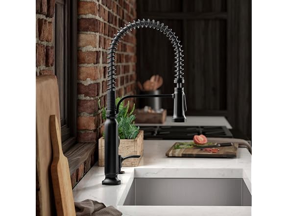 KOHLER Ealing Pre-Rinse Spring Matte Black Single Handle