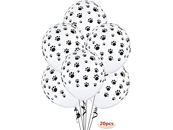 12 Inch Puppy Dog Paw Print Balloons