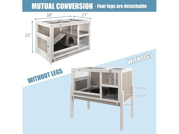 Gowoodhut Elevated Guinea Pig Cage with Detach Legs