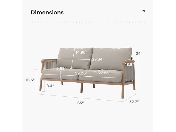 Acanva Moss Aluminum Outdoor Loveseat
