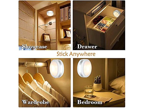 Starxing Silver Housing 6 Pack LED Puck Lights