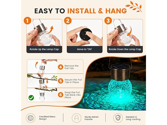 GIGALUMI Solar Hanging Lights, 24 Pc