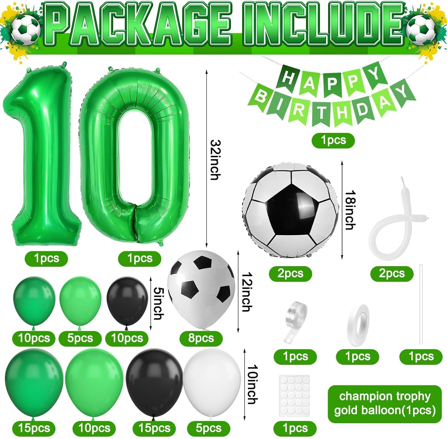 16th Birthday Soccer Balloon Garland Kit - Gallery 6