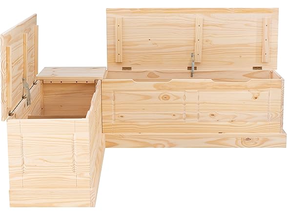 Linon Harris Unfinished Wood Backless Nook