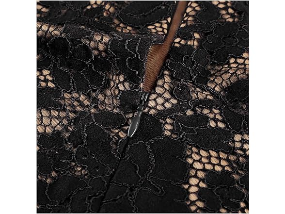 Missmay Women (L) Full Lace Contrast Bell Dress