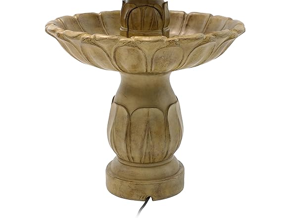Sunnydaze Classic Tulip 3-Tier Electric Fountain - 46"