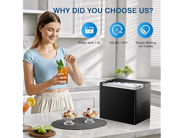 ORFLROA Countertop Ice Maker Machine