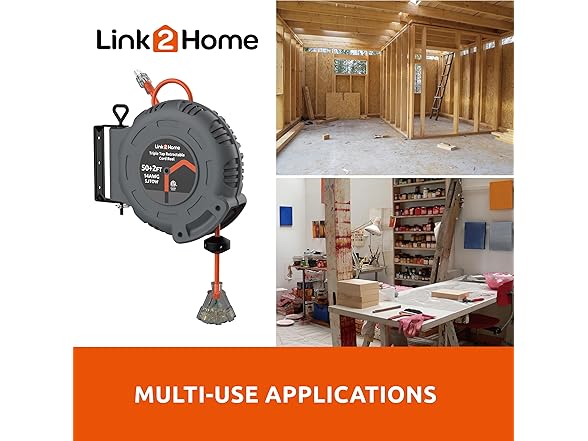Link2Home 50 Ft. Retractable Extension Cord Reel
