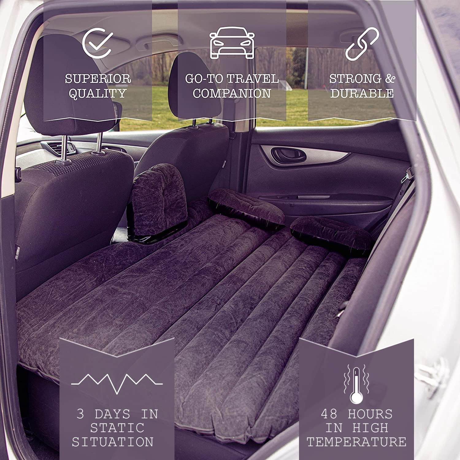 Zone Tech Car Travel Air Mattress Back Seat- Kit - Gallery 10