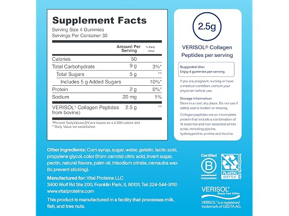 Vital Proteins Vital Proteins Collagen Gummies, 120ct