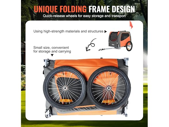Dog Bike Trailer, Supports up to 66 lbs, Pet