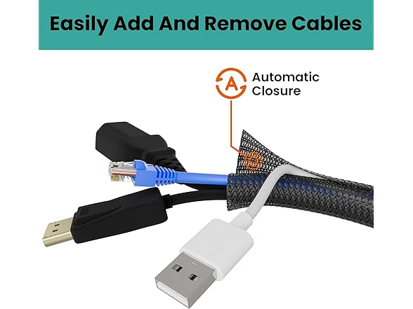 CableGeeker PET Cable Sleeve, Black