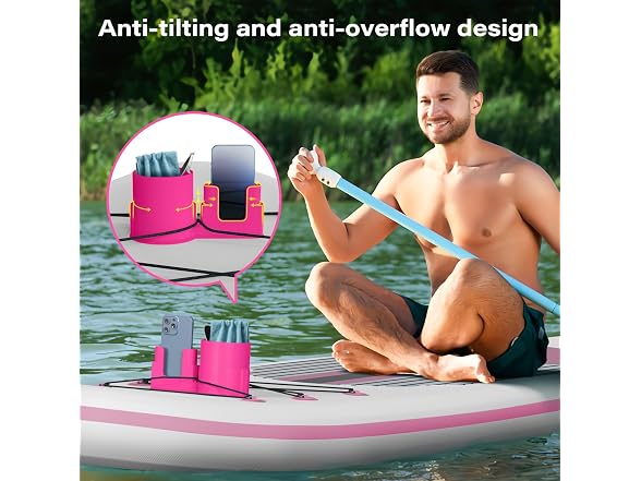 Paddle Board Cup Holder Stand Up 2-in-1