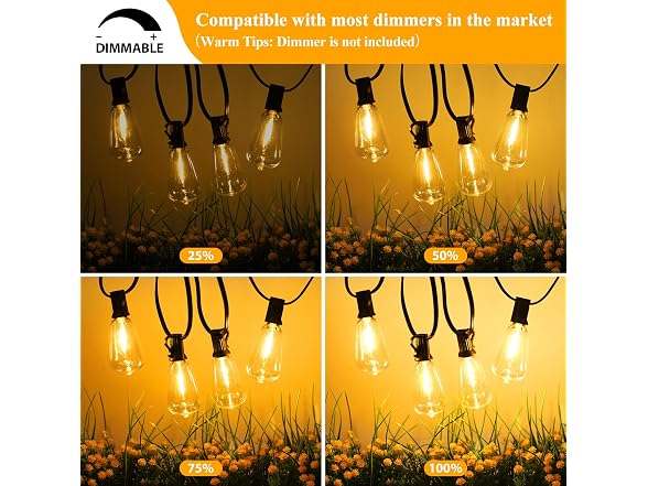 Brightever 25FT Outdoor String Lights