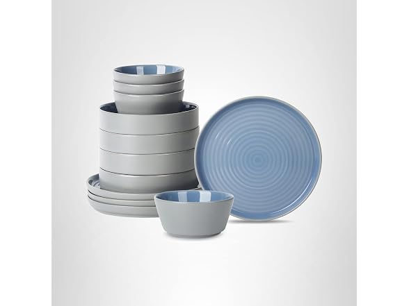Stone Lain Elica 12Pc Dish Set Blue Grey