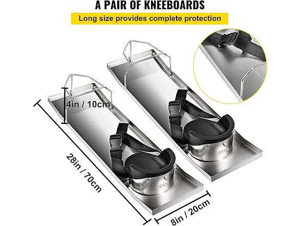 Concrete Knee Boards Stainless Steel, 28'' x 8''