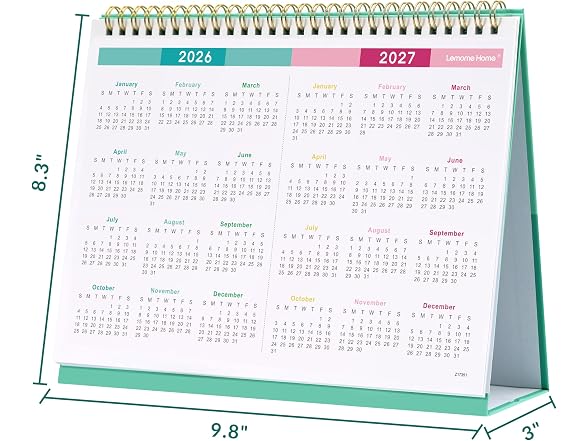 Lemome Home 2026-2027 Desk Calendar