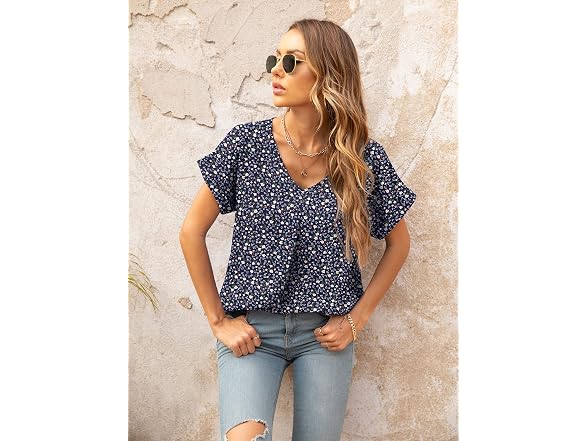 Quezhu Women (XL) Blouses Business Casual V Tops