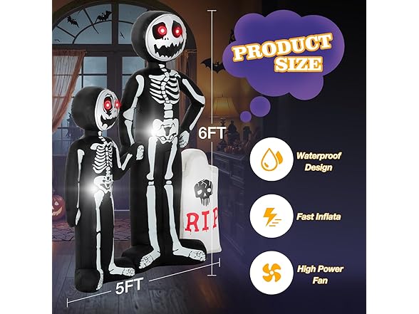 6Ft Halloween Inflatables Outdoor Décor