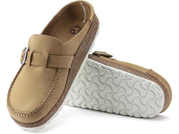Birkenstock Womens Buckley Clog, Latte Cream Nubuck (40 EU)