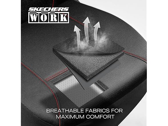Skechers Work Car Seat Covers, Leather Black/Red