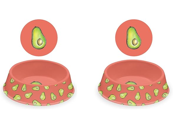 Fun Food Melamine Avocado Pet Bowl - Large